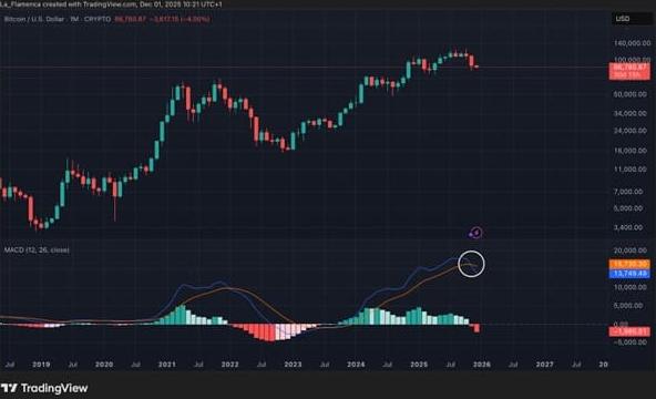 BTC/USD monthly price chart with MACD. Source: La_Flamenca via TradingView