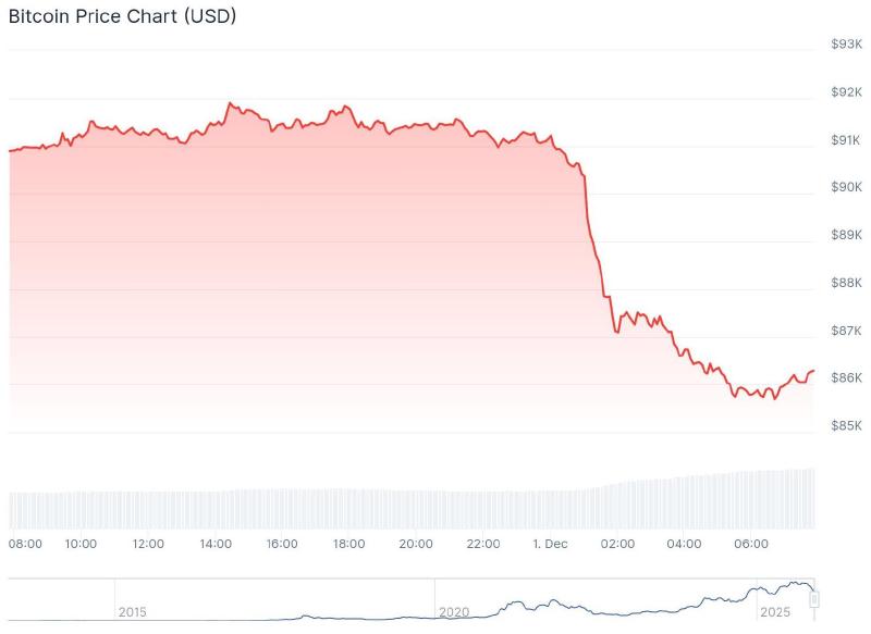Bitcoin price over the past 24 hours. – Source: CoinGecko