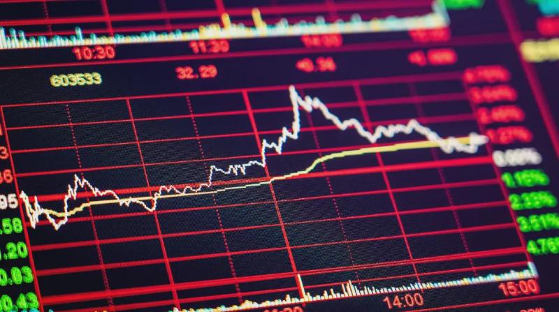 A crypto price chart with market data and volatility indicators