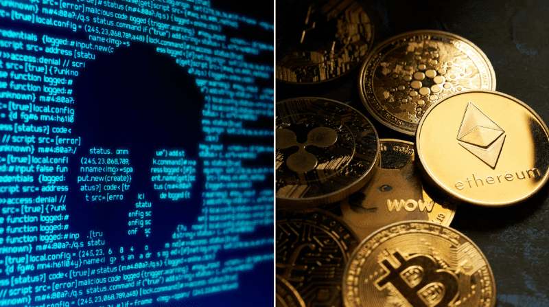 Hacker code en cryptomunten