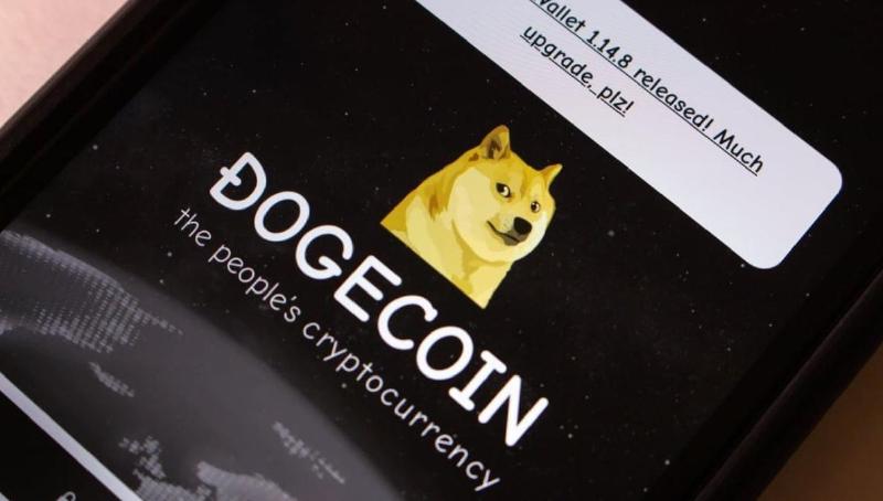 Dogecoin price chart showing a recent drop