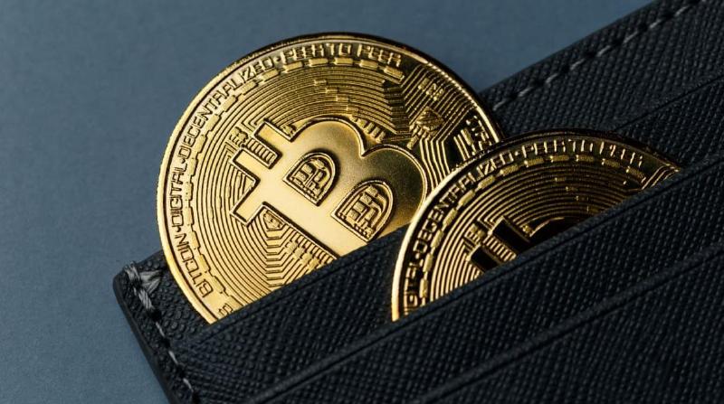 An image of bitcoin (BTC) coins in a wallet