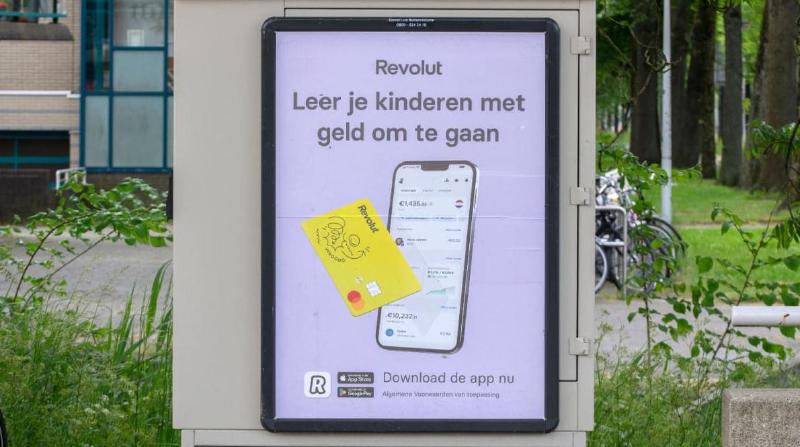 A Revolut billboard in Amsterdam, Netherlands