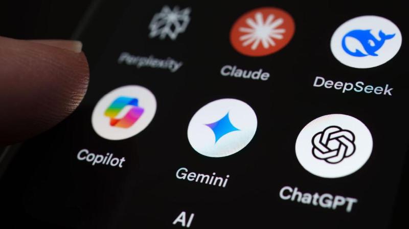 An image of different AI apps on an iPhone screen