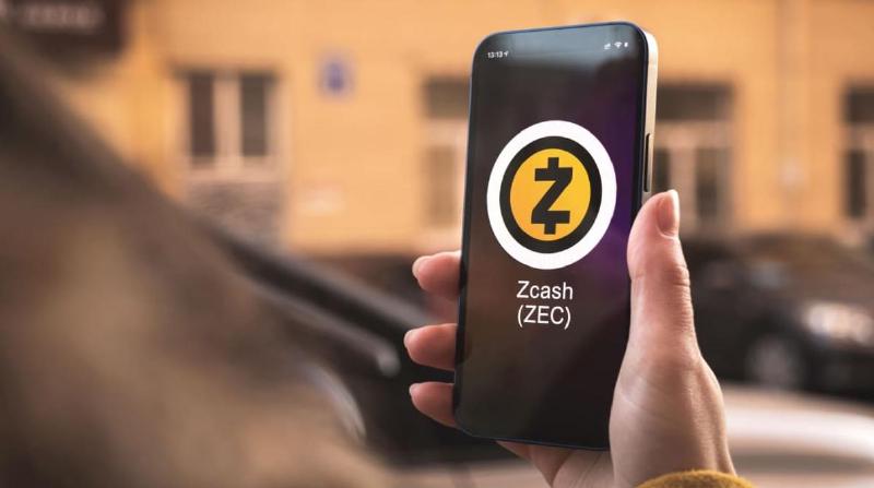 Zcash logo on a mobile phone
